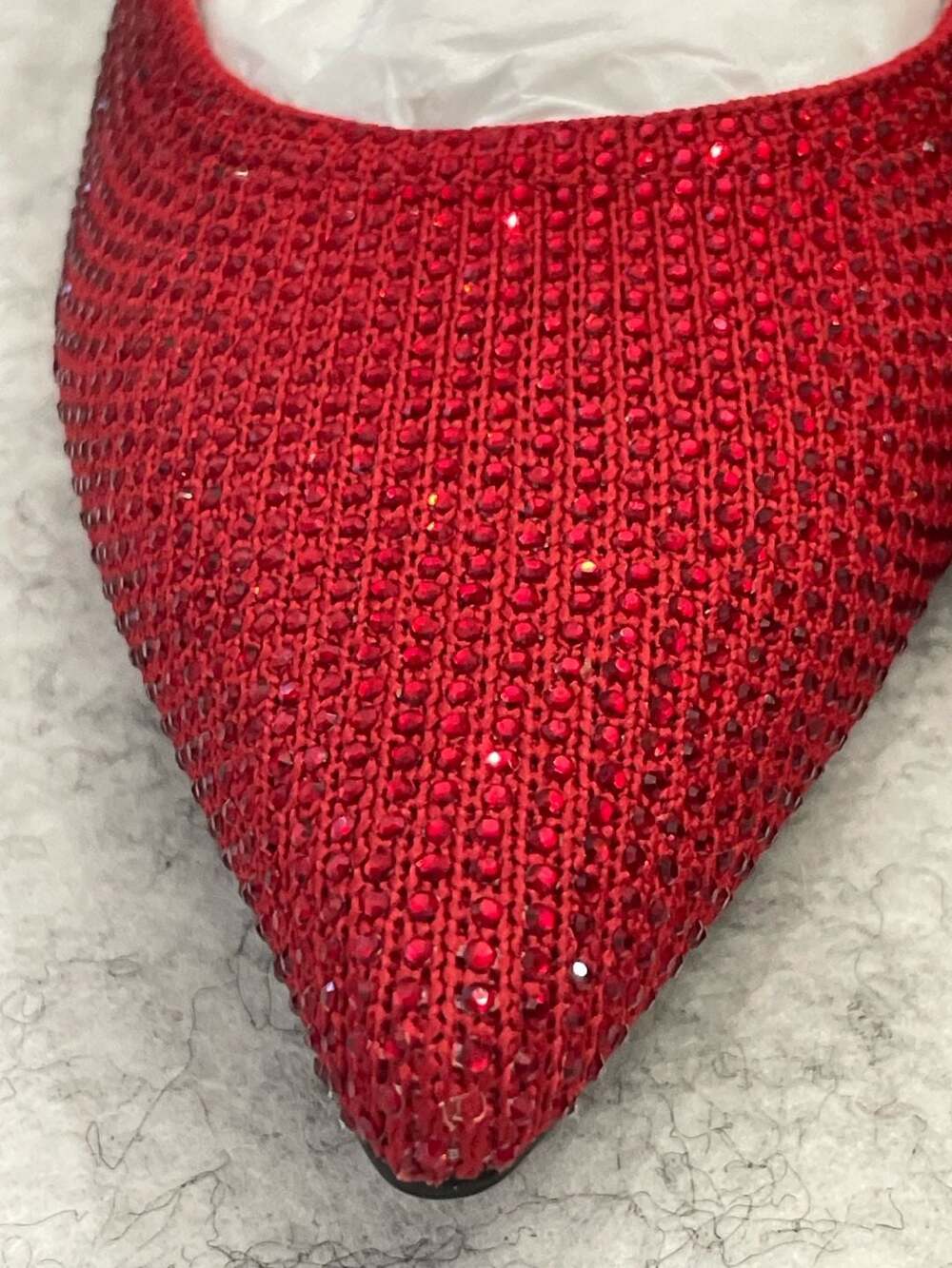 Cosy Island Red Rhinestone Pointed Toe Stiletto Pumps size 8.5 new - Picture 6 of 13